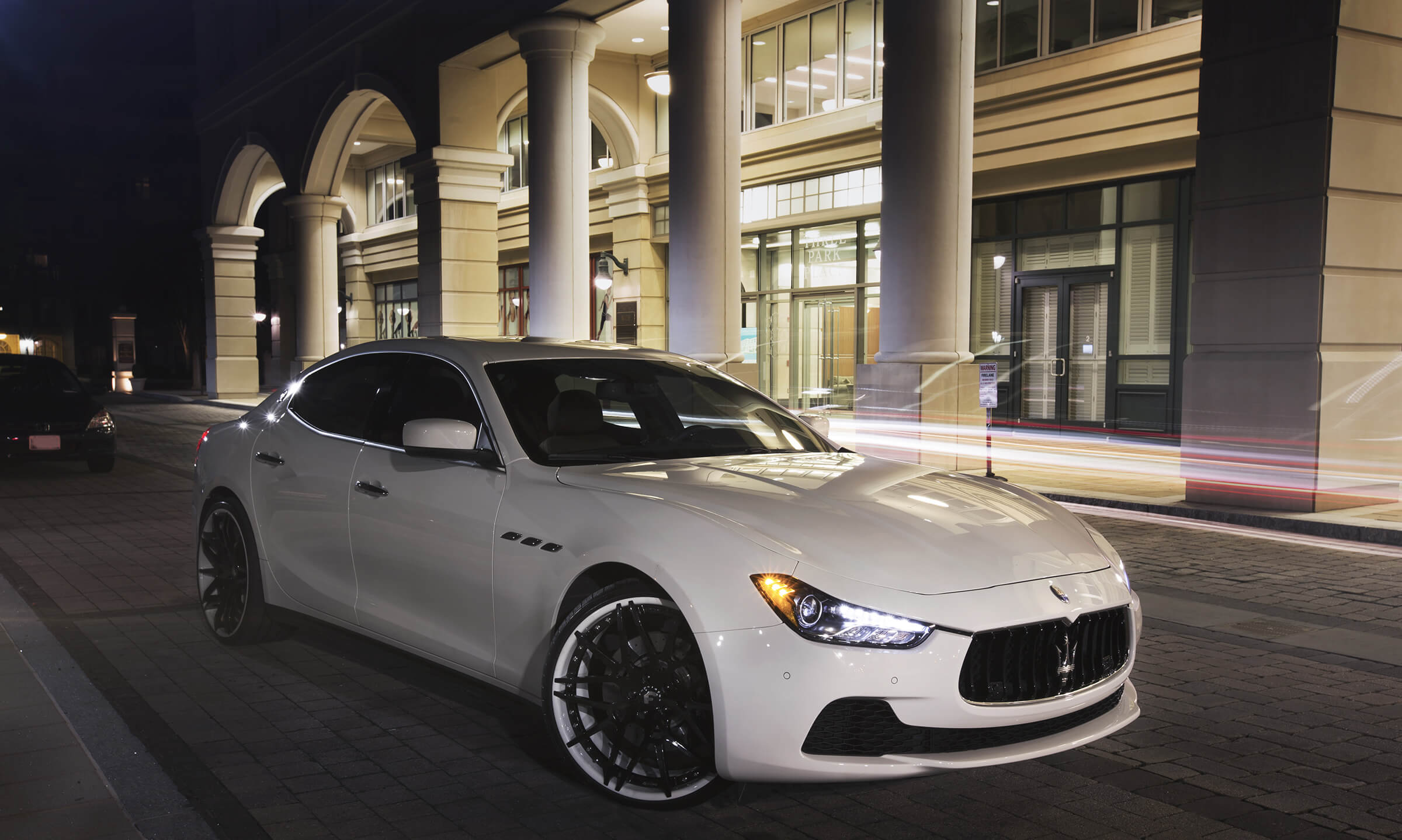 White Maserati with rims from Wheelz